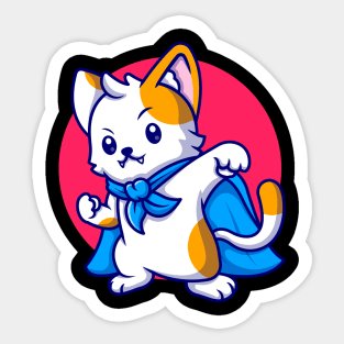 Cute cat super hero Sticker